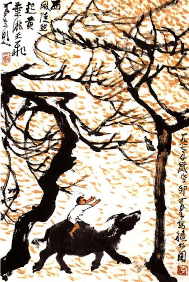 Herding in autumn by Li Keran