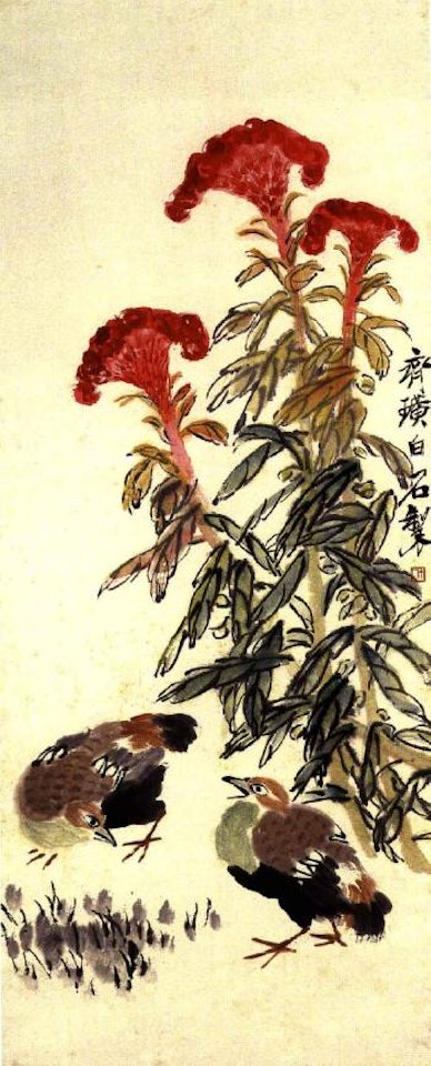 Quail by cockscomb by Qi Baishi