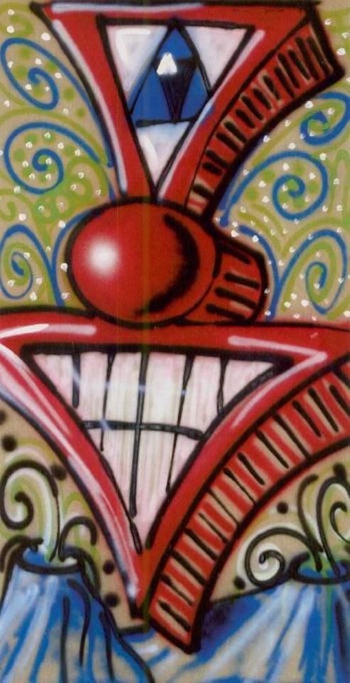 Green face by Kenny Scharf