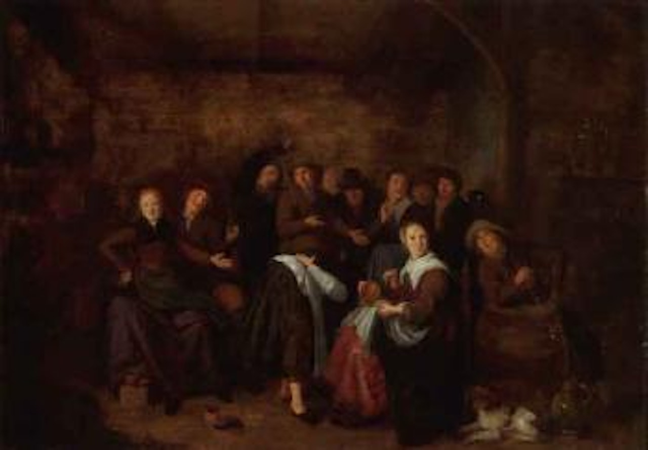 Peasants in an inn playing la chaude main by Jan Miense Molenaer