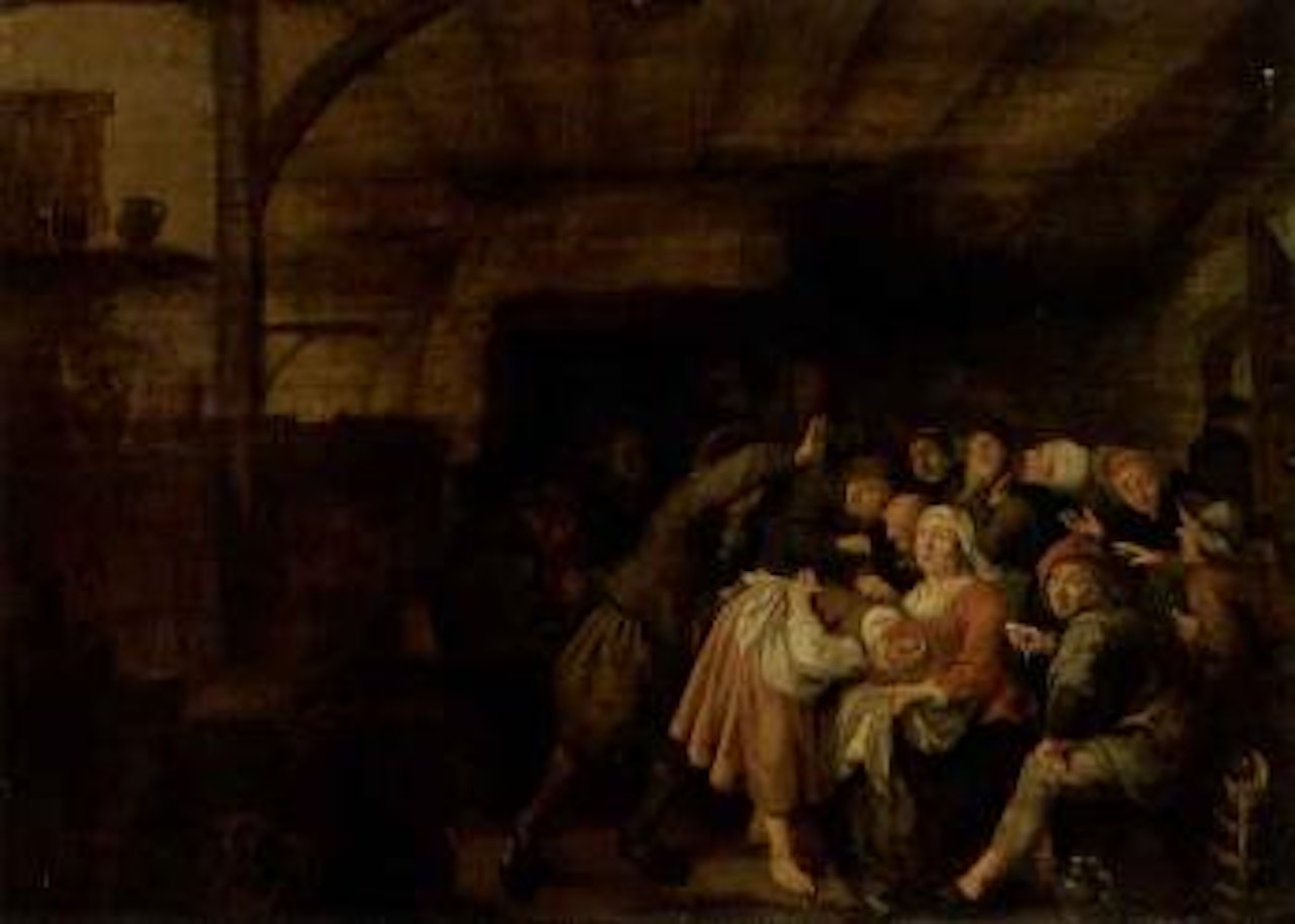 Peasants in an inn playing la main chaude by Jan Miense Molenaer