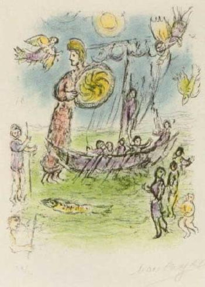 Athena guide la bateau de telemaque by Marc Chagall