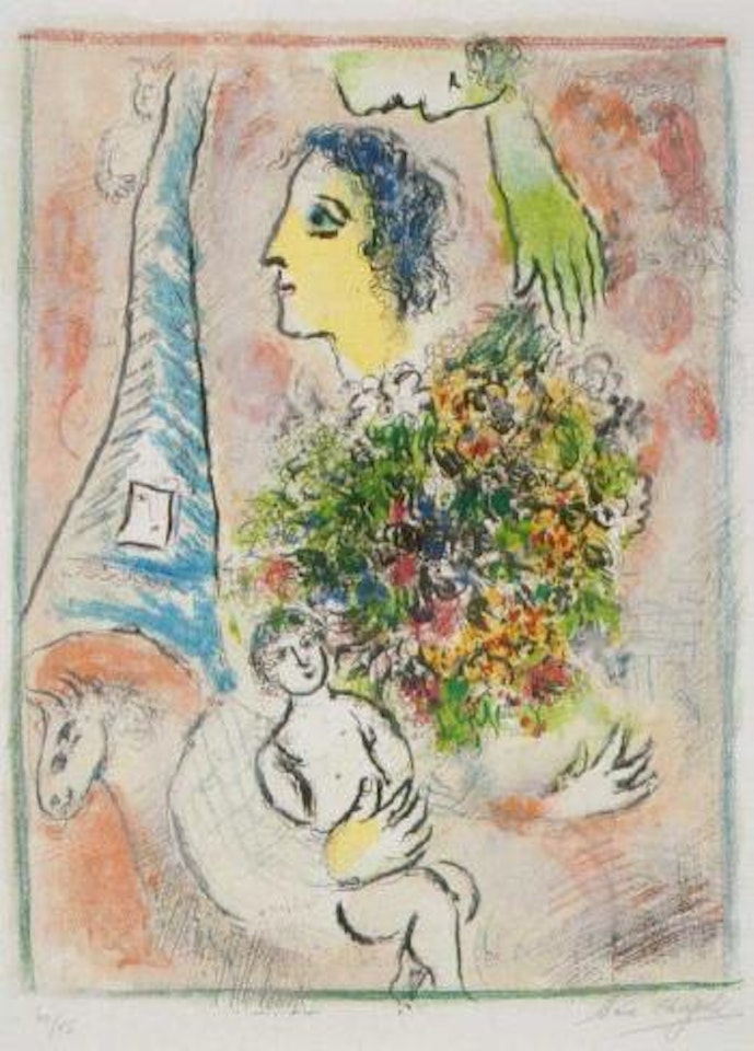 Tribute to the Eiffel Tower by Marc Chagall