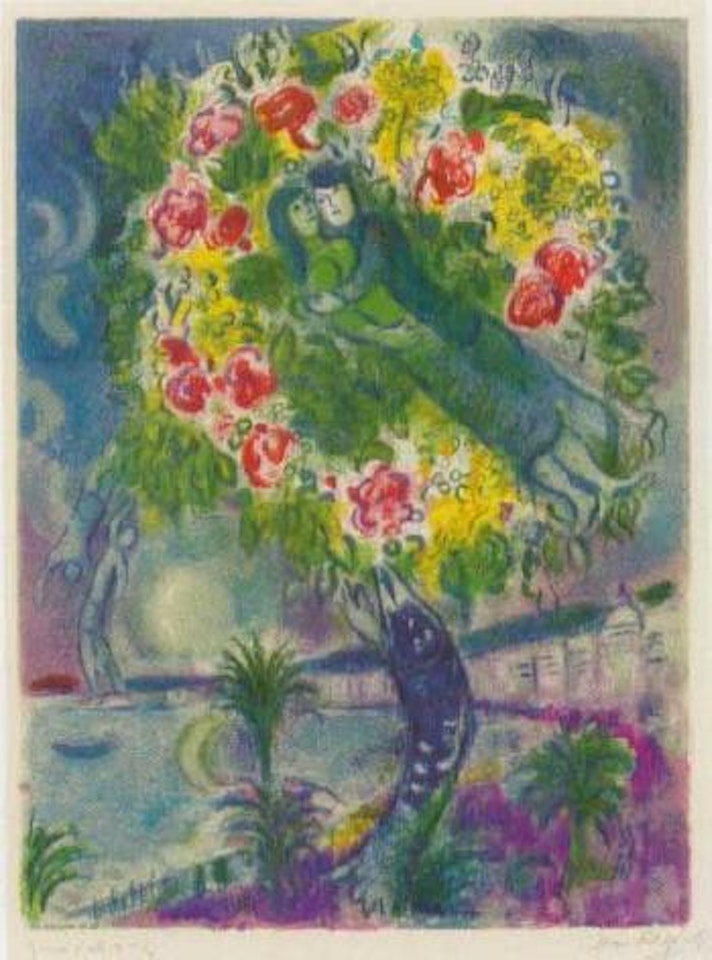 Couple and fis by Marc Chagall
