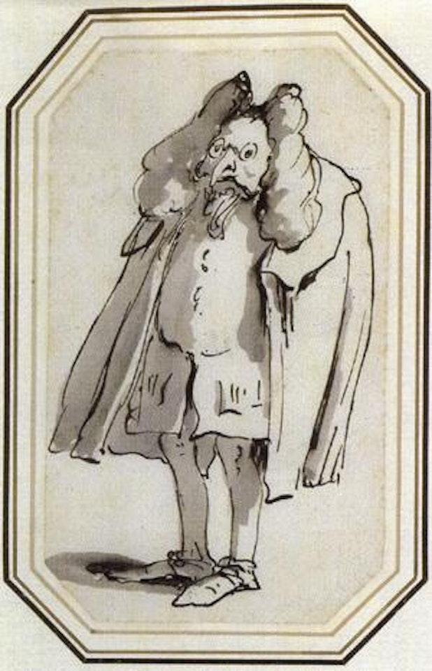 Caricature of a man with bird like nose by Giovanni Battista Tiepolo