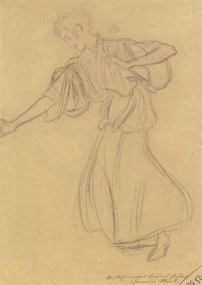 Girl picking flowers by Gustav Klimt