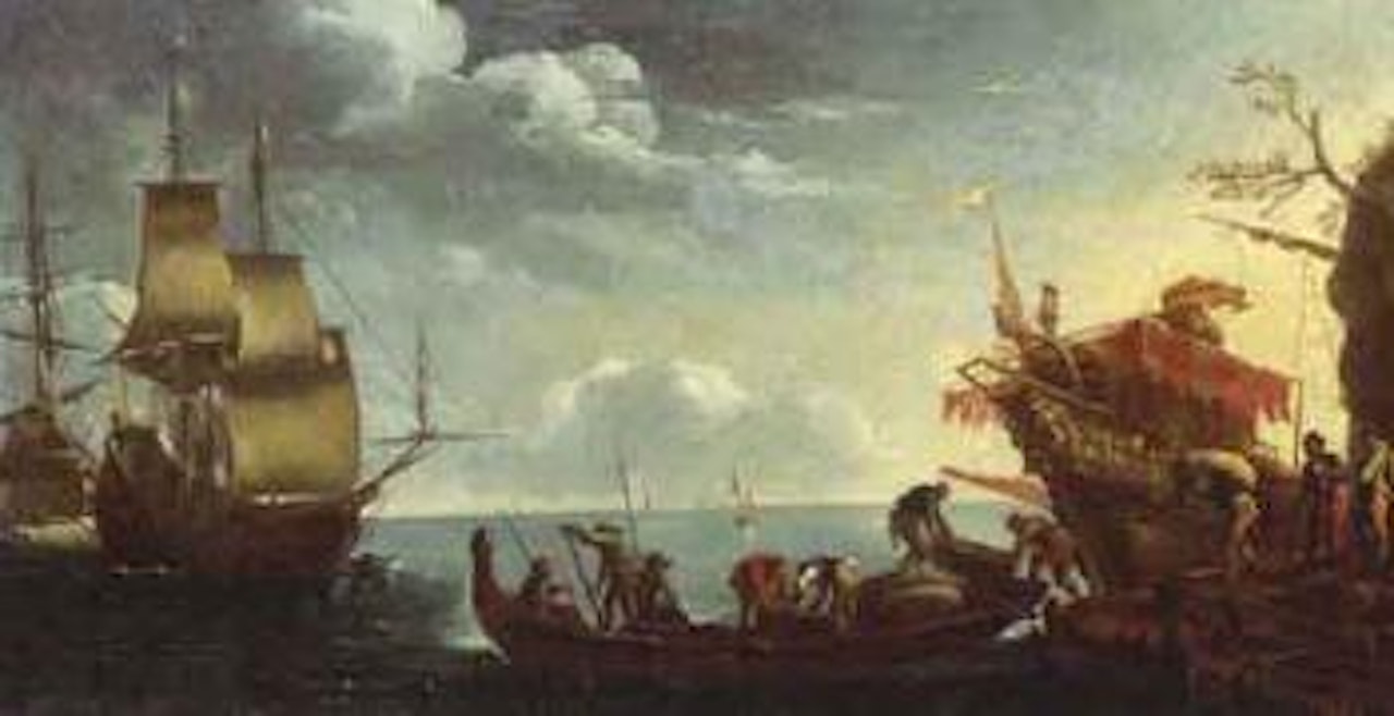 Italian harbour by Italian School