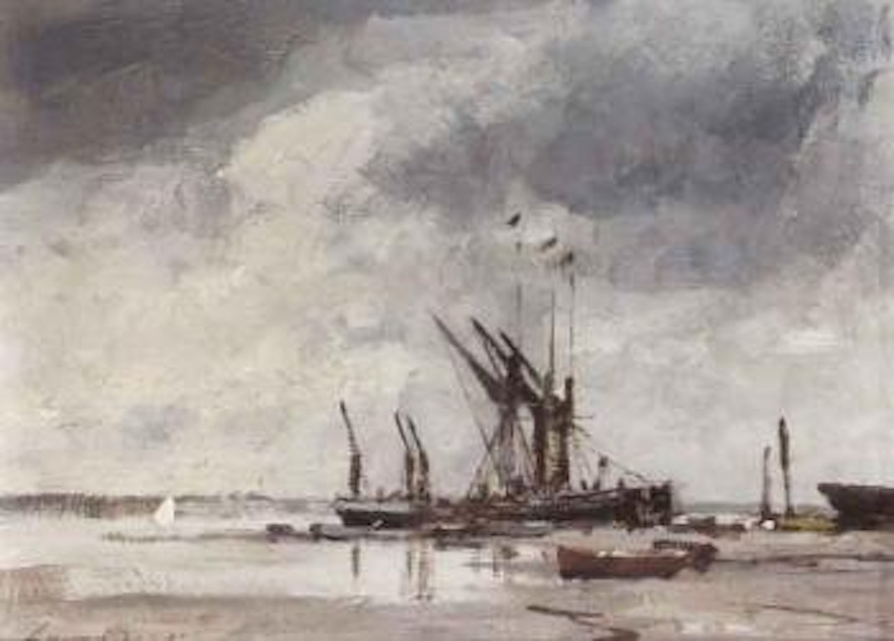 Thames barges at Pin Mill by Edward Seago