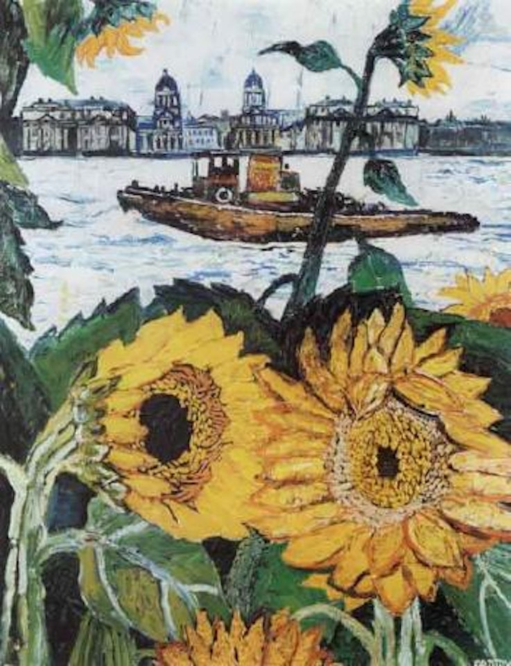 Sunflowers at Greenwich by John Bratby
