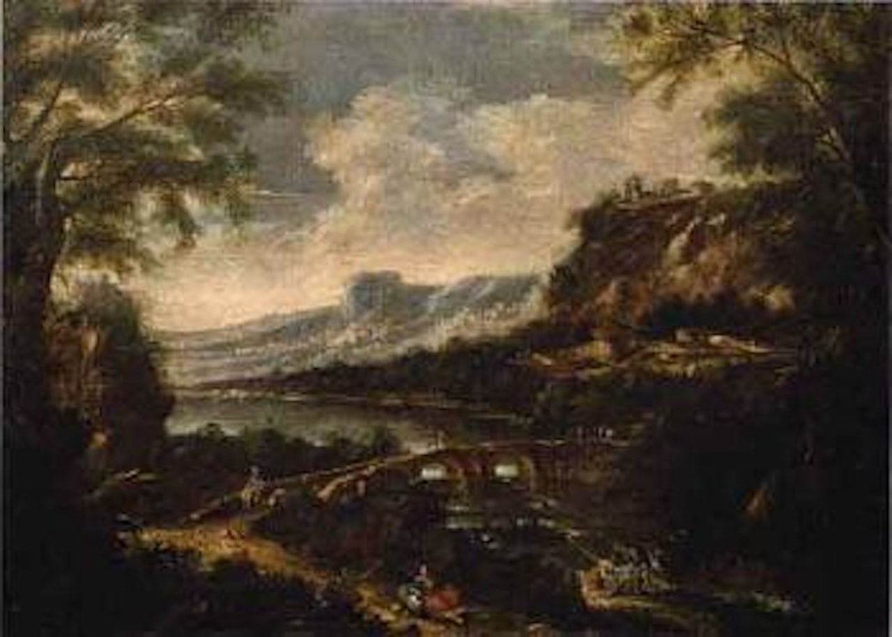 River landscape by Venetian School