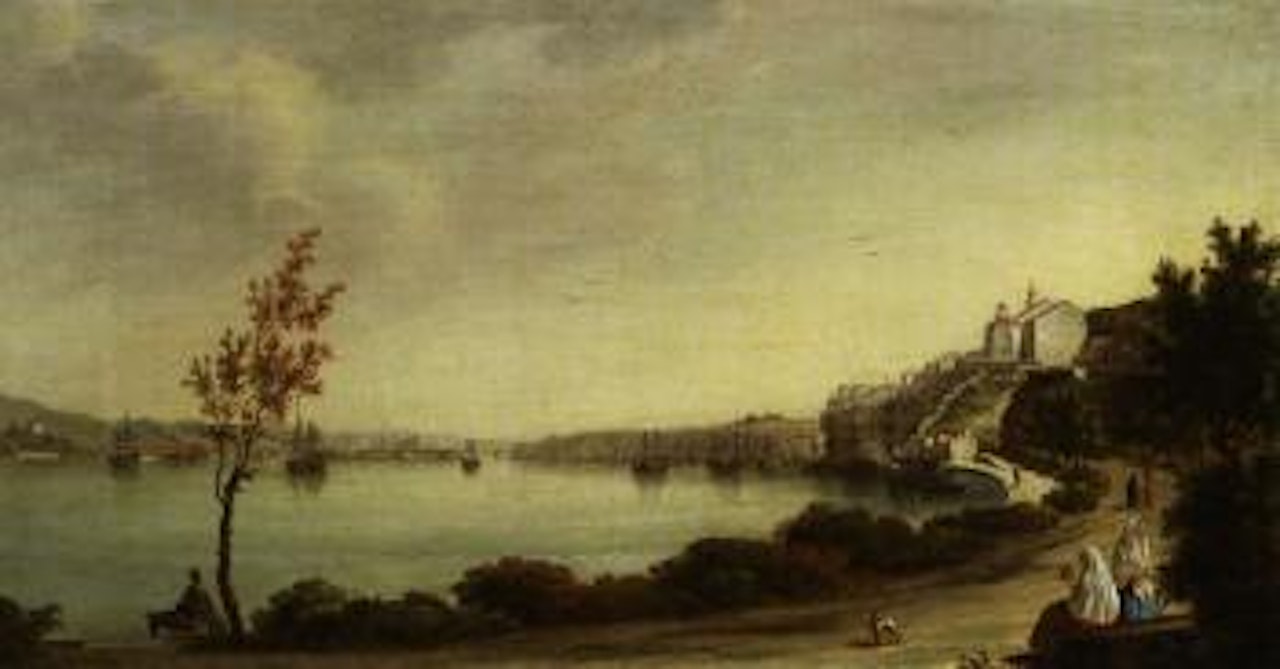 Coastal town in the South of Italy by Neapolitan School