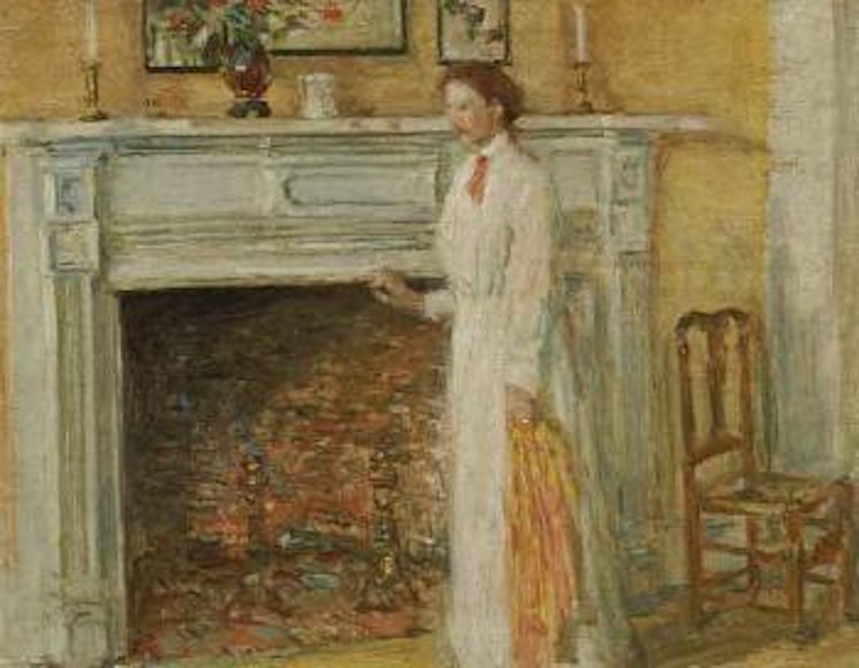 The mantle piece by Childe Hassam