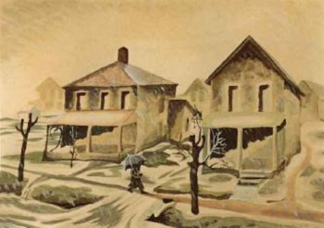 Beginning of a snowstorm by Charles Burchfield