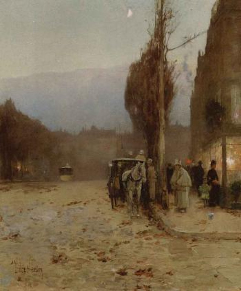 Paris at twilight by Childe Hassam