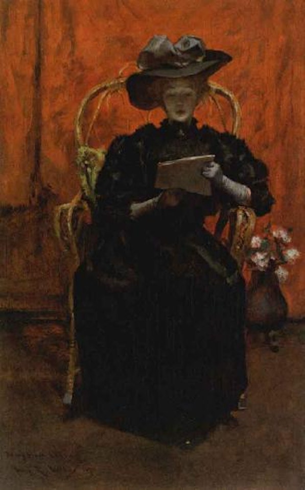 Lady in black by Irving Ramsey Wiles