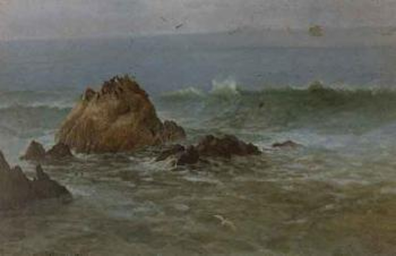 Seal Rocks off pacific coast, California by Albert Bierstadt