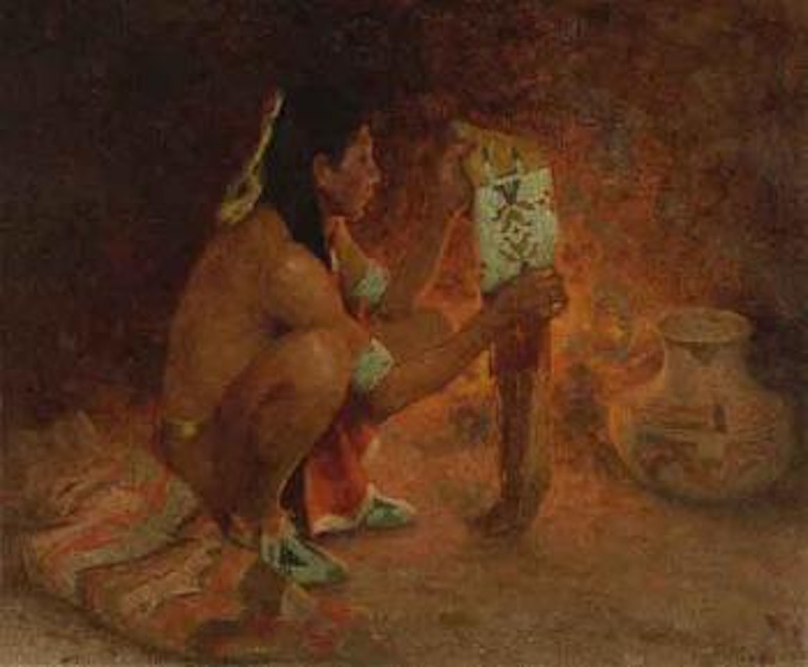 The beaded tobacco bag by E. Irving Couse