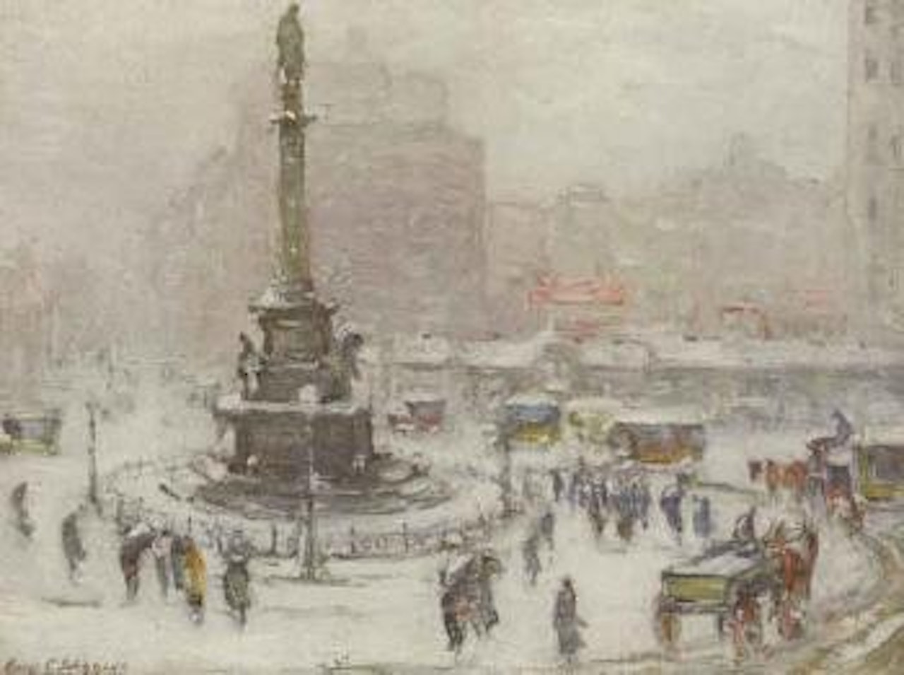 Snow scene in Central Park by Guy Carleton Wiggins