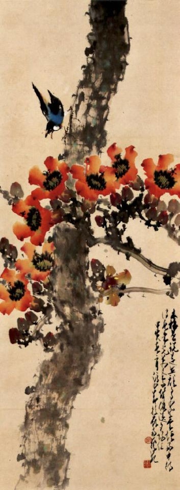Kapok and bird by Zhao Shao'ang