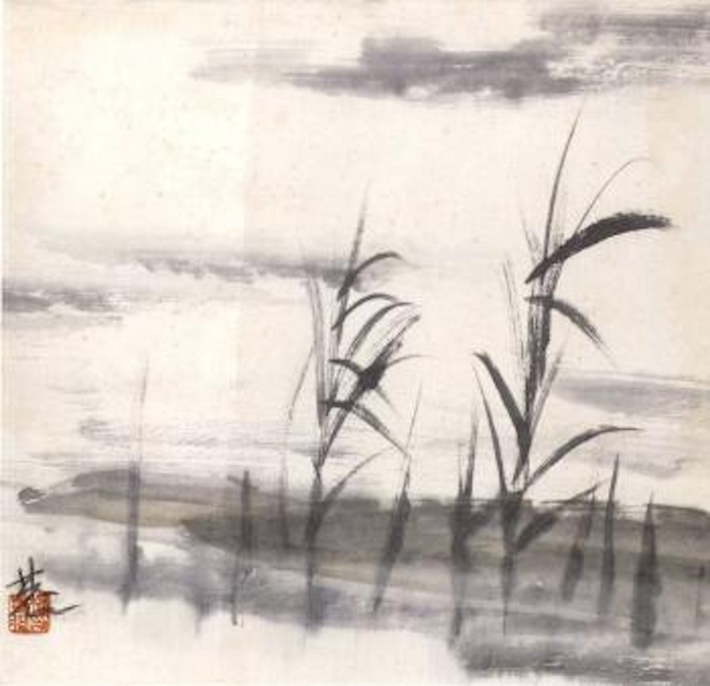 Old man. Reeds by Lin Fengmian