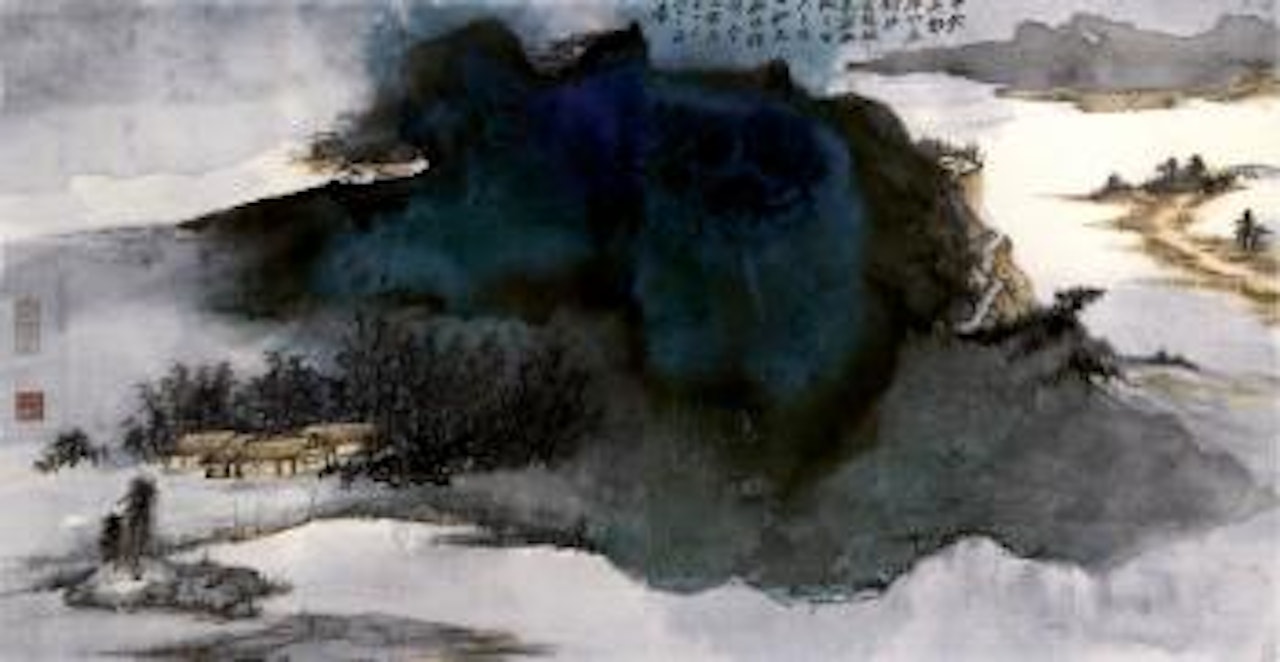 Water bamboo village by Zhang Daqian