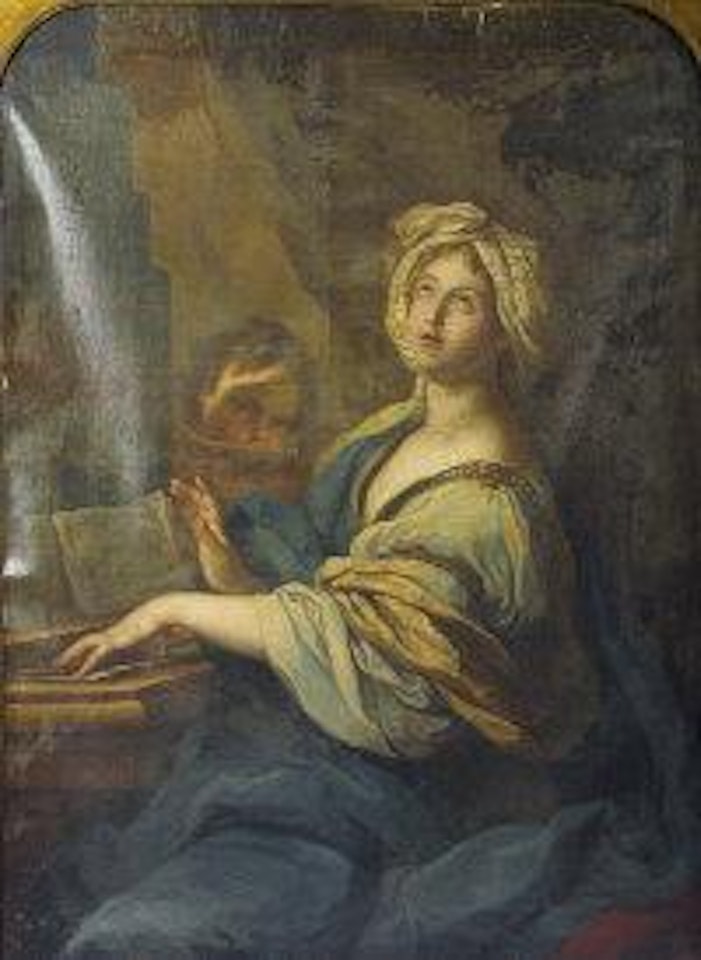 Portrait of a woman playing the harpsichord and a child watching by Bartolomé Esteban Murillo