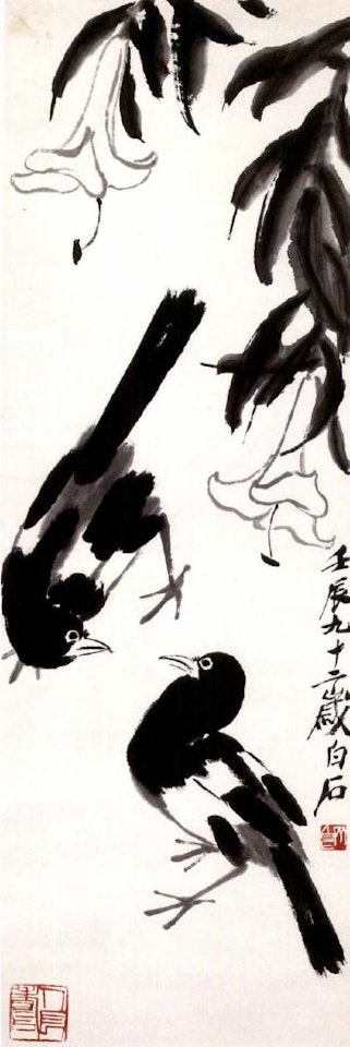 Two magpies by Qi Baishi