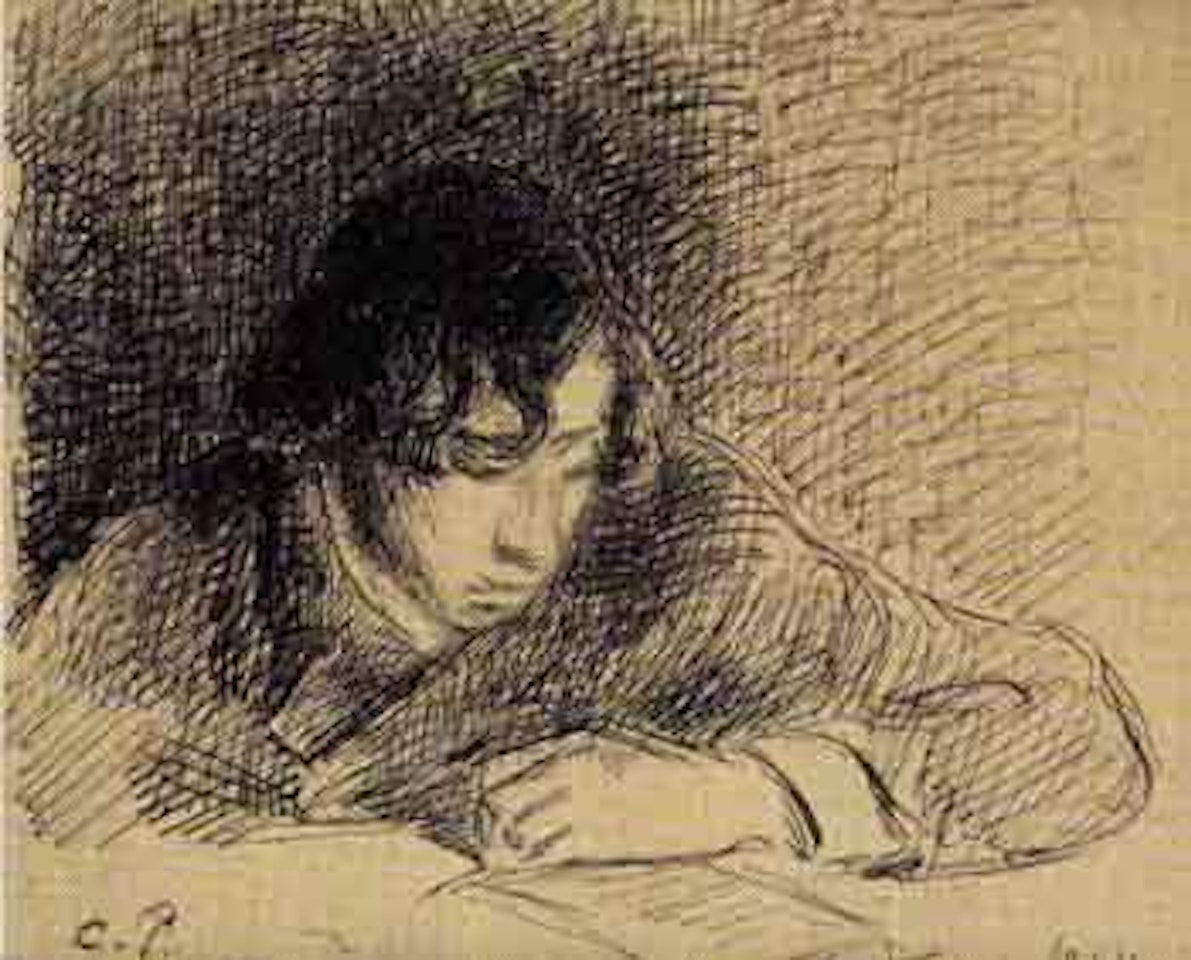 Jeune garcon a la lecture by Camille Pissarro