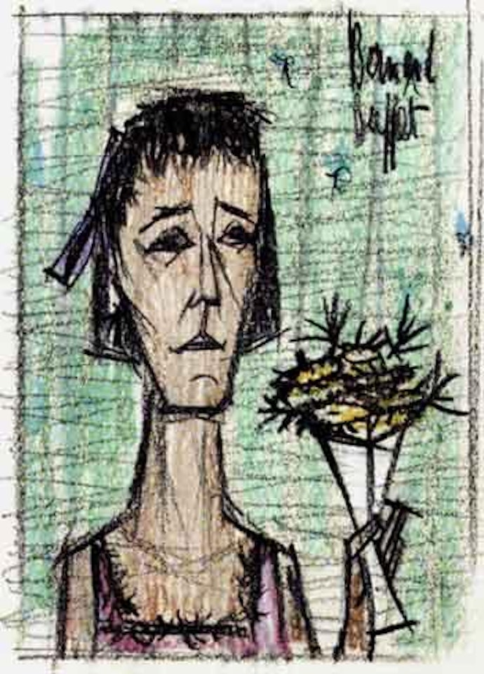 Jeune femme au bouquet by Bernard Buffet