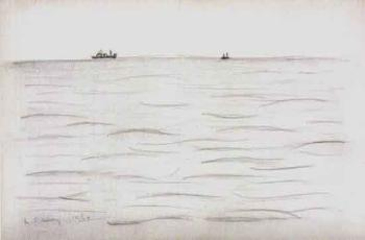 Ships on the horizon by Laurence Stephen Lowry