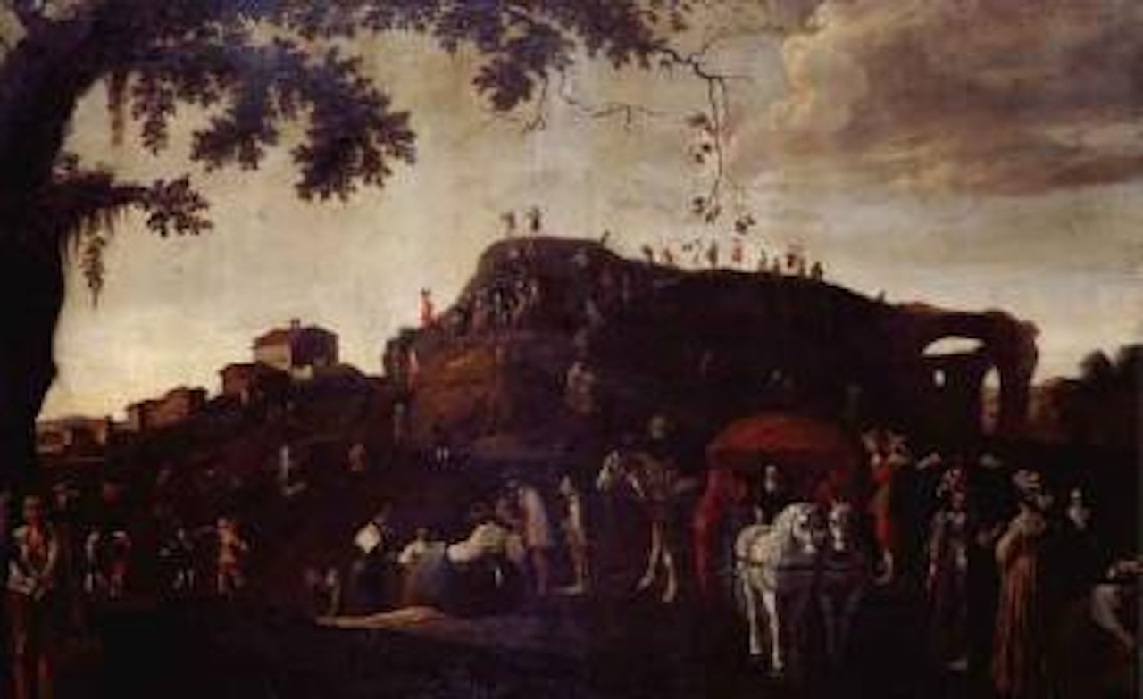 La procession by Spanish School