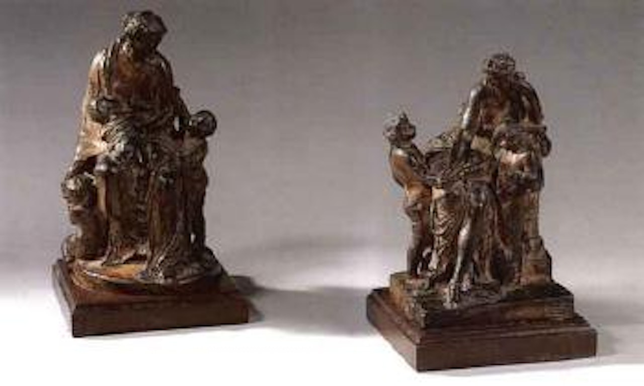 Jeune femme avec enfants by French School