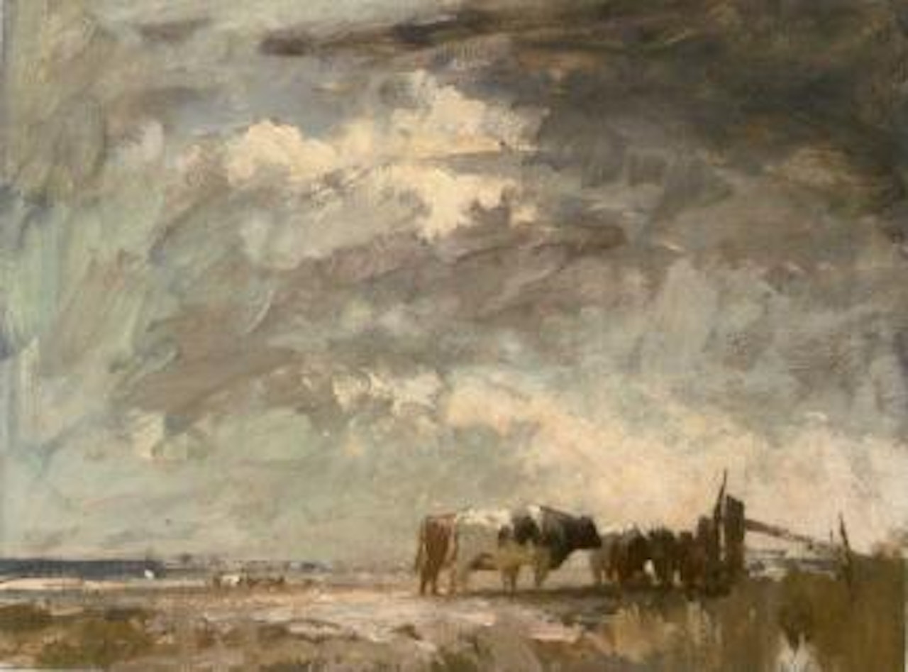 Cattle on the marshes, Norfolk by Edward Seago