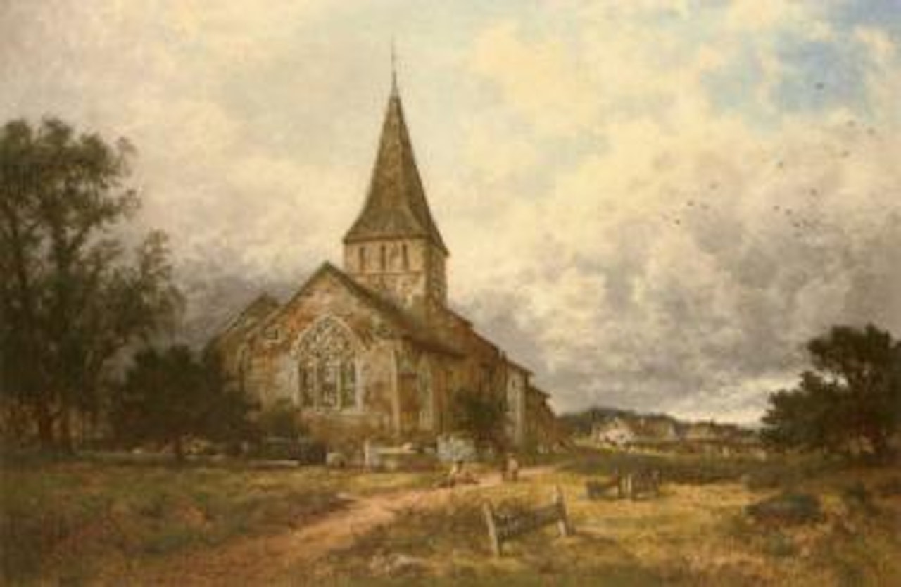 Village church by Benjamin Williams Leader