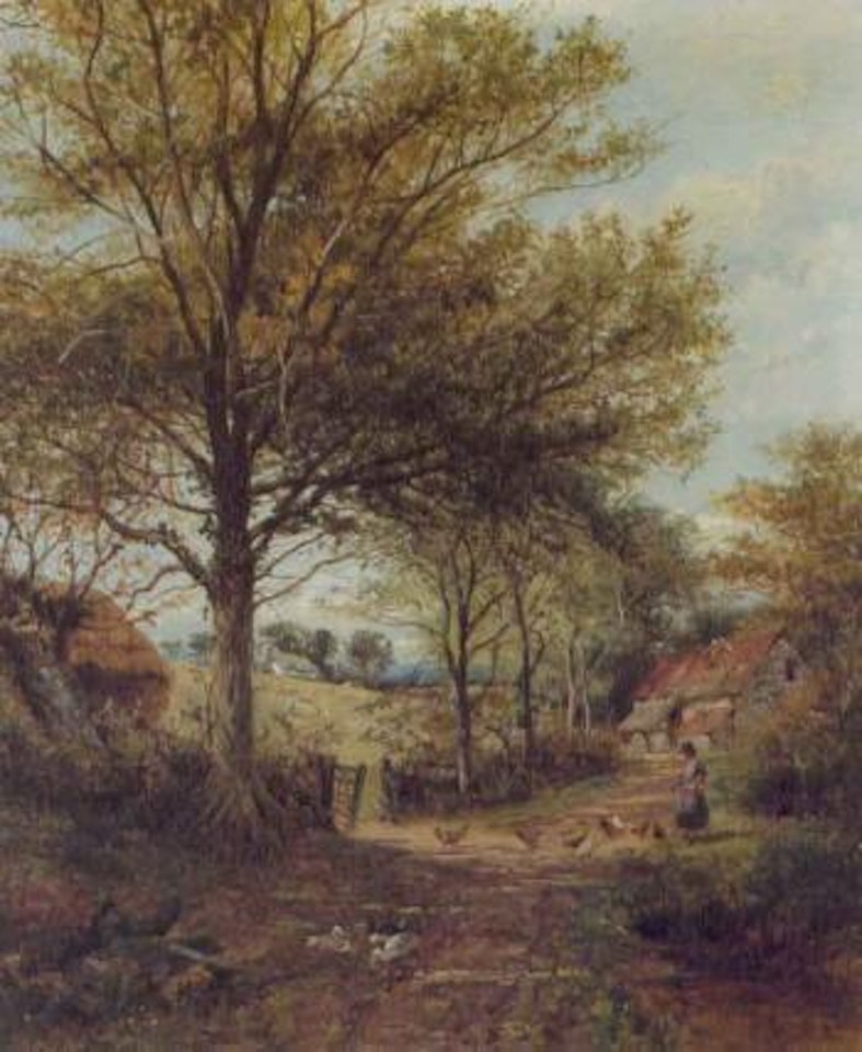Outskirts of a Worcestershire farm by Benjamin Williams Leader