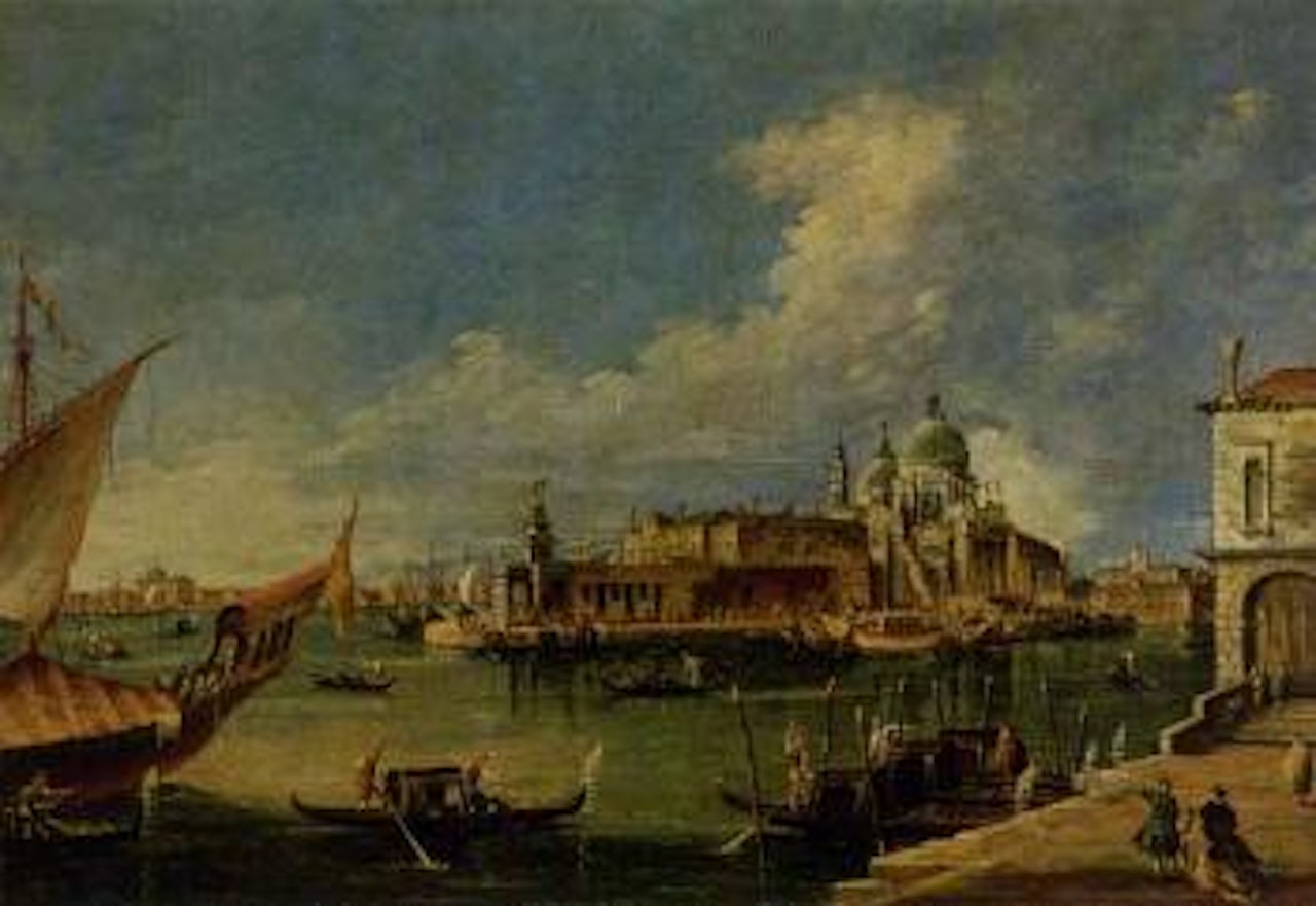 Punta della Dogana with the Santa Maria della Salute. Grand Canal by Venetian School