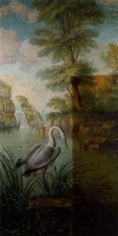 Heron by a river by Jean-Baptiste Oudry
