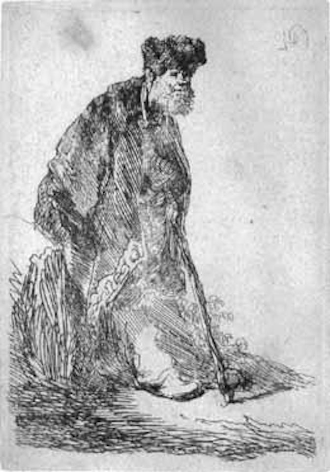 Man in a coat and fur cap by Attributed to Rembrandt Harmensz van Rijn