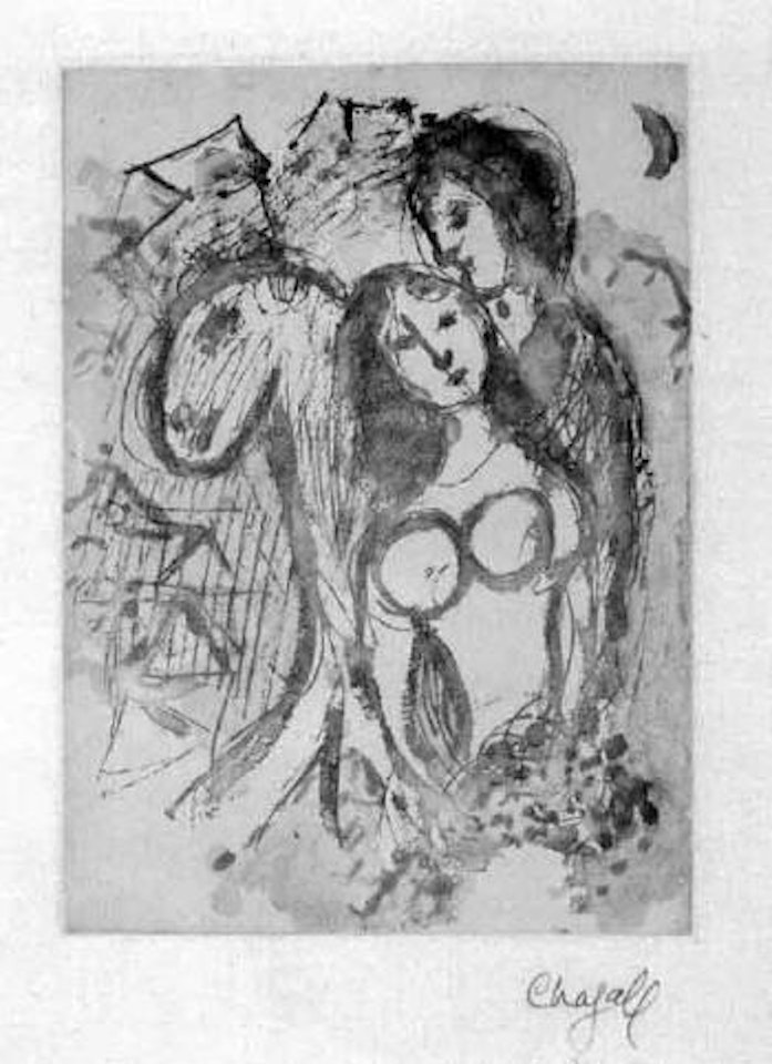 Amoureux avec cheval by Marc Chagall