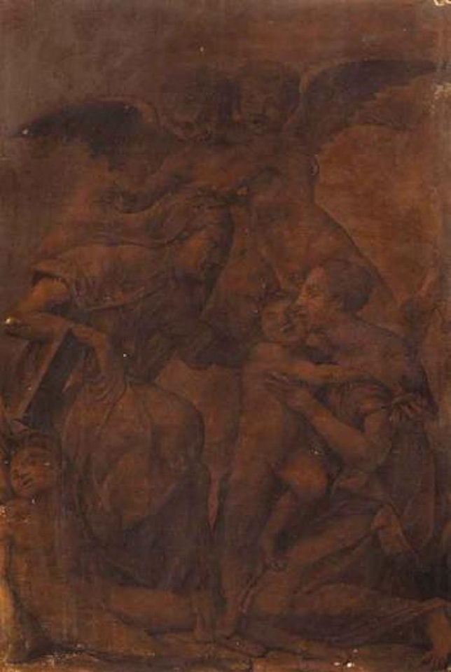 Vierge a l'Enfant avec Saints Jean Baptiste et Elisabeth et deux anges by Florentine School