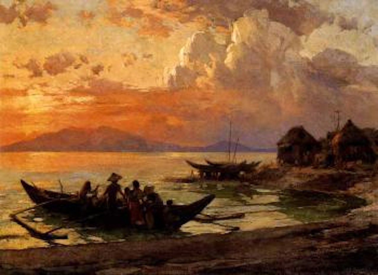 Figures by the sea by Fernando Amorsolo