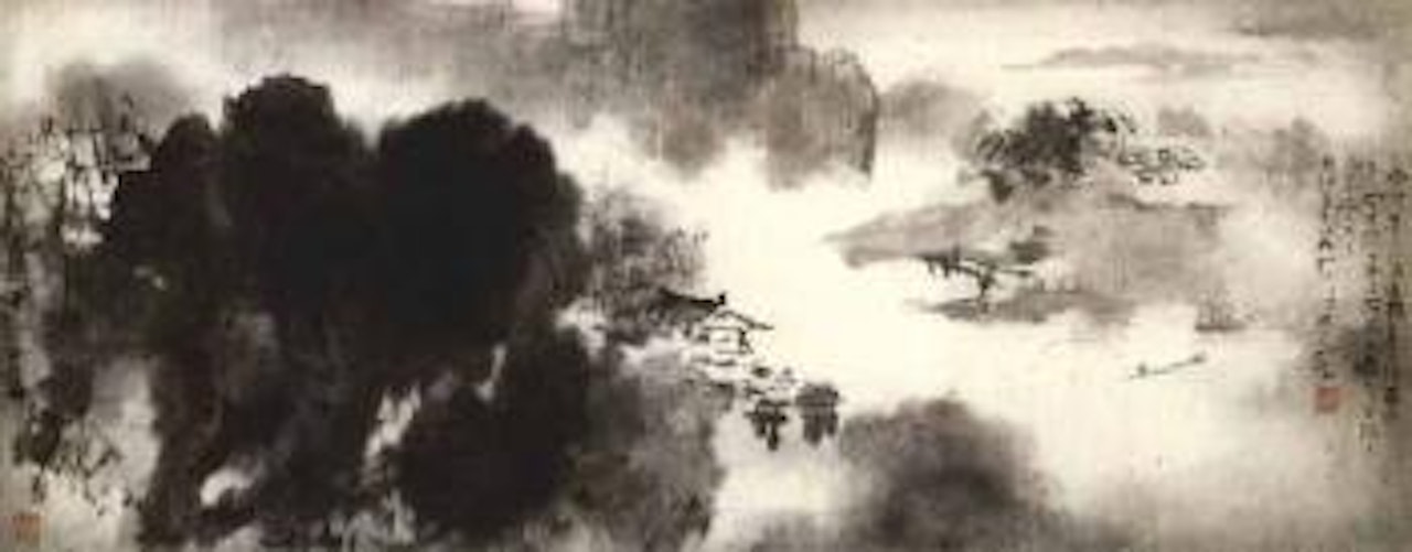 Village after rain by Yang Shanshen