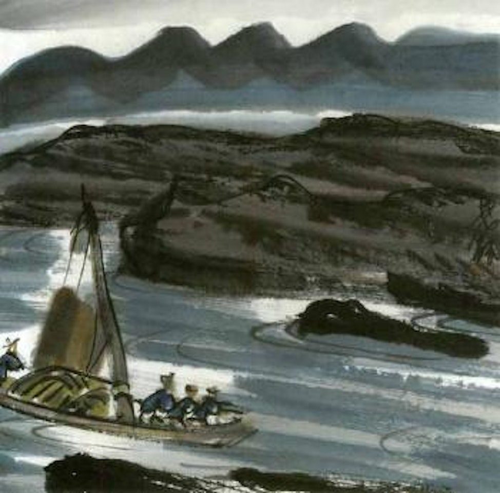 Sailing boat by Lin Fengmian
