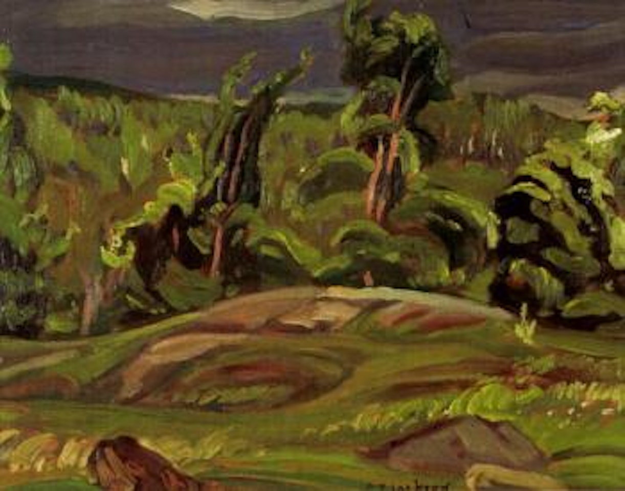 Trees on a grassy knoll by Alexander Young Jackson