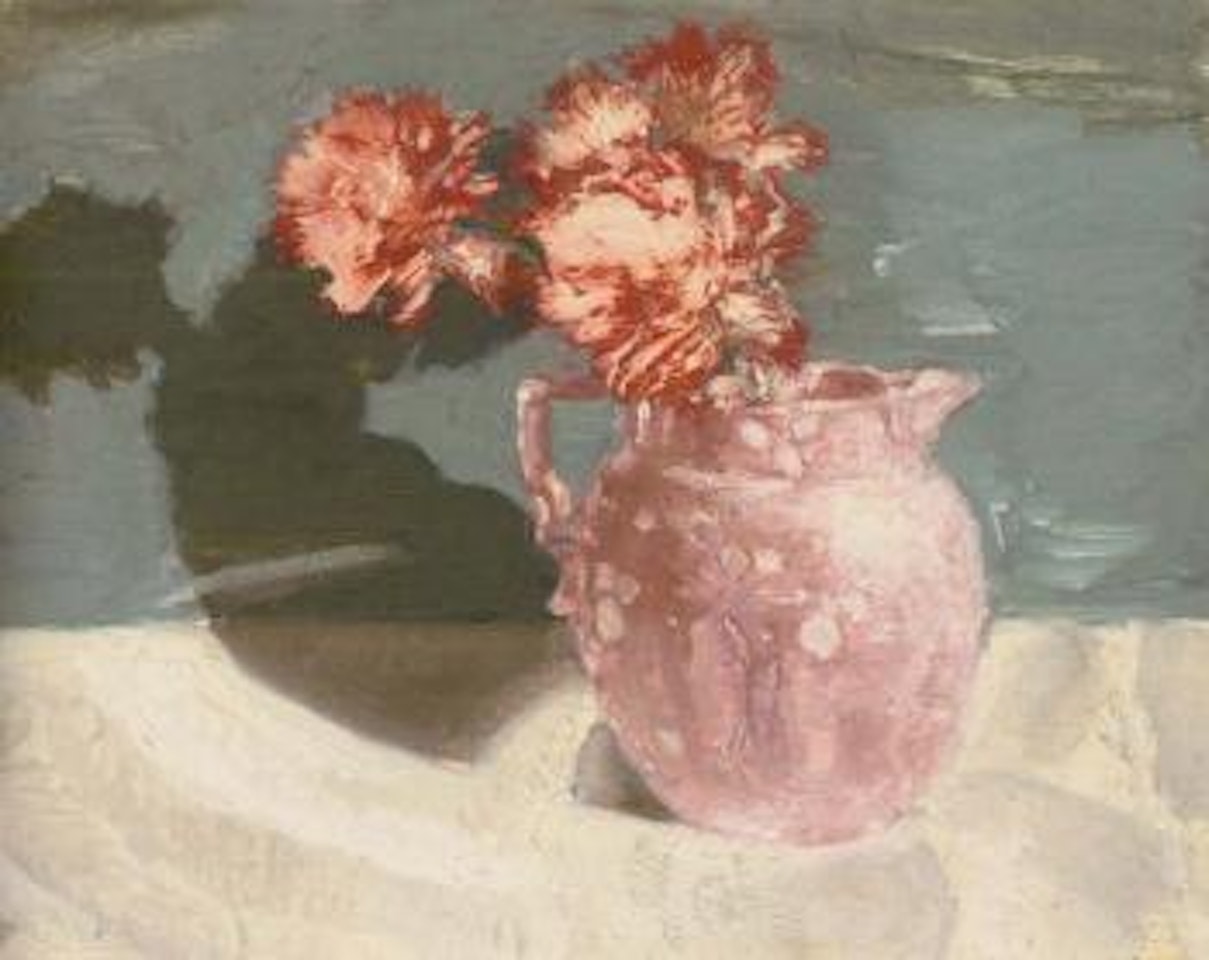 Pink lustre with carnations by William Nicholson
