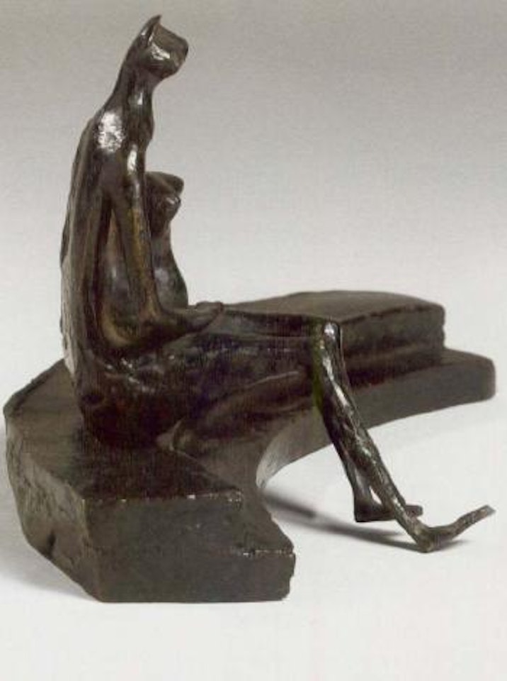 Seated figure on circular steps by Henry Moore