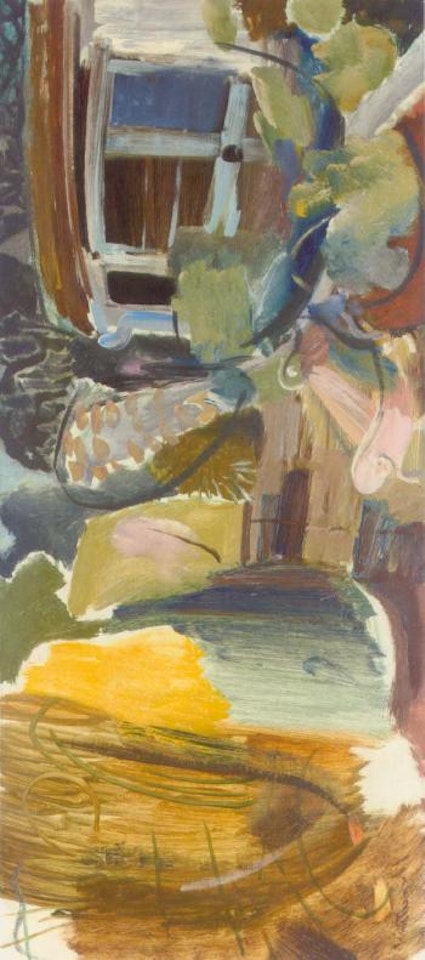 Terrace and goldfish pool by Ivon Hitchens