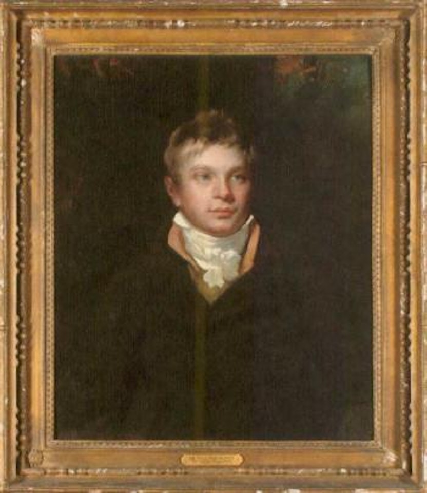 Portrait of a boy, possibly Sir Walter Scott, half-length, in a brown coat by Henry Raeburn