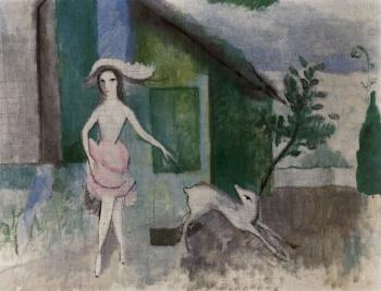Lady with a dog by Marie Laurencin