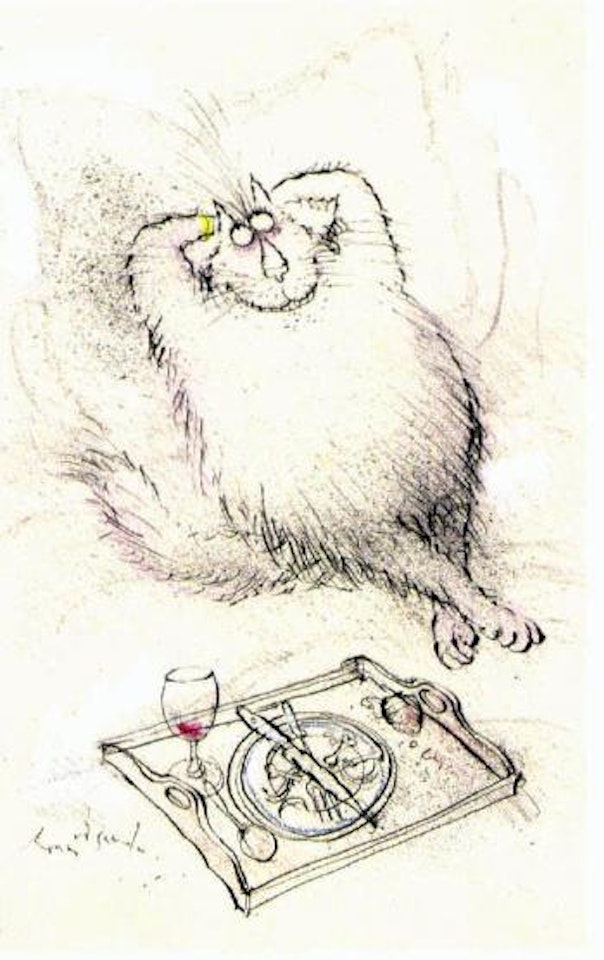 A satiated cat by Ronald Searle